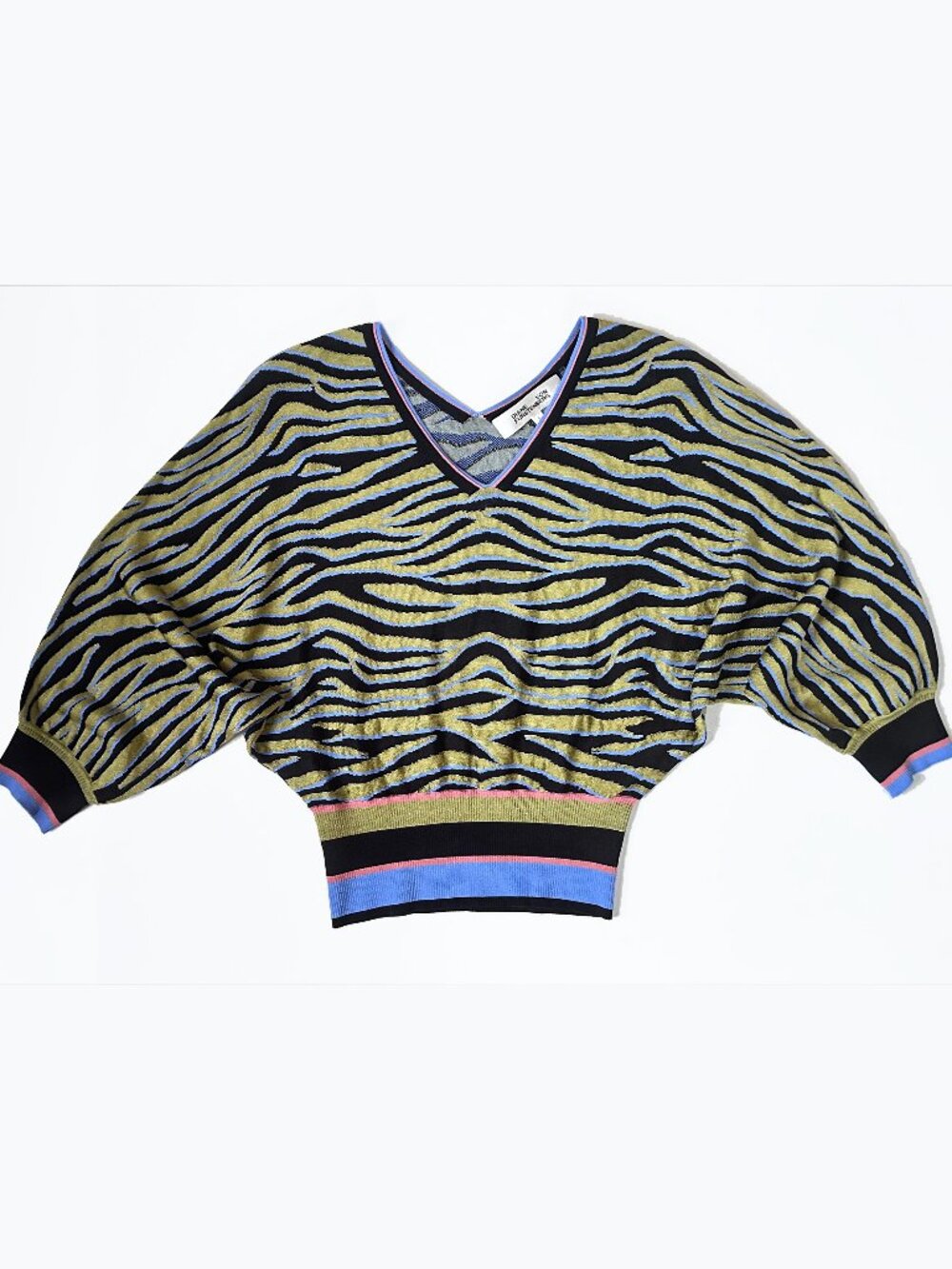 Diane Von Furstenberg Metallic Zebra Print Sweater DVFWL3Q001